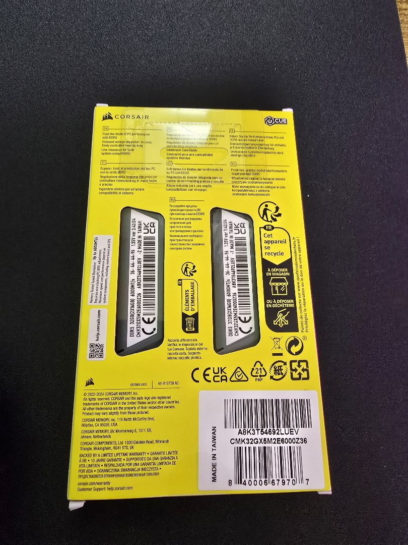 CORSAIR PCメモリ DDR5-6000MHz 32GB