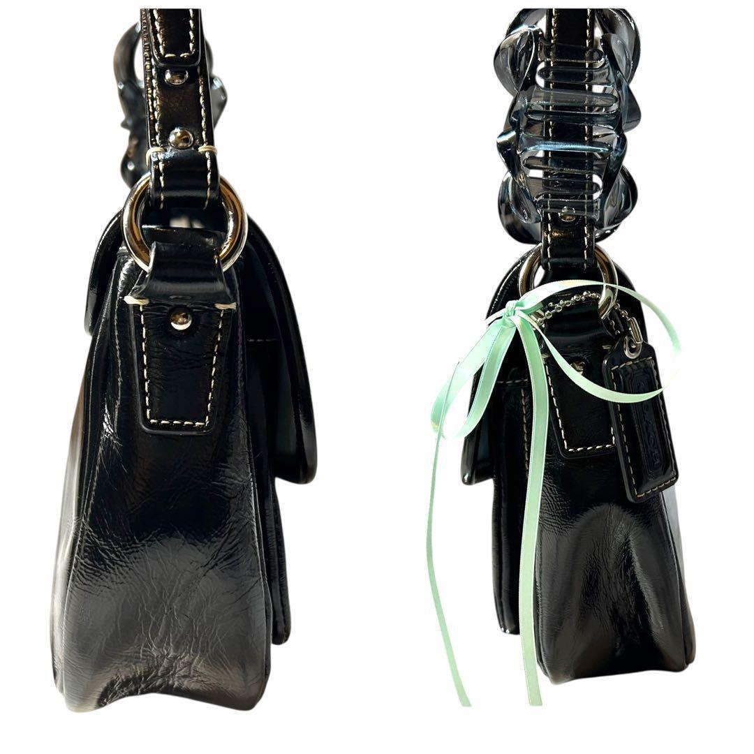 バッグ Coach Paten Leather Shoulder bag y2k BK