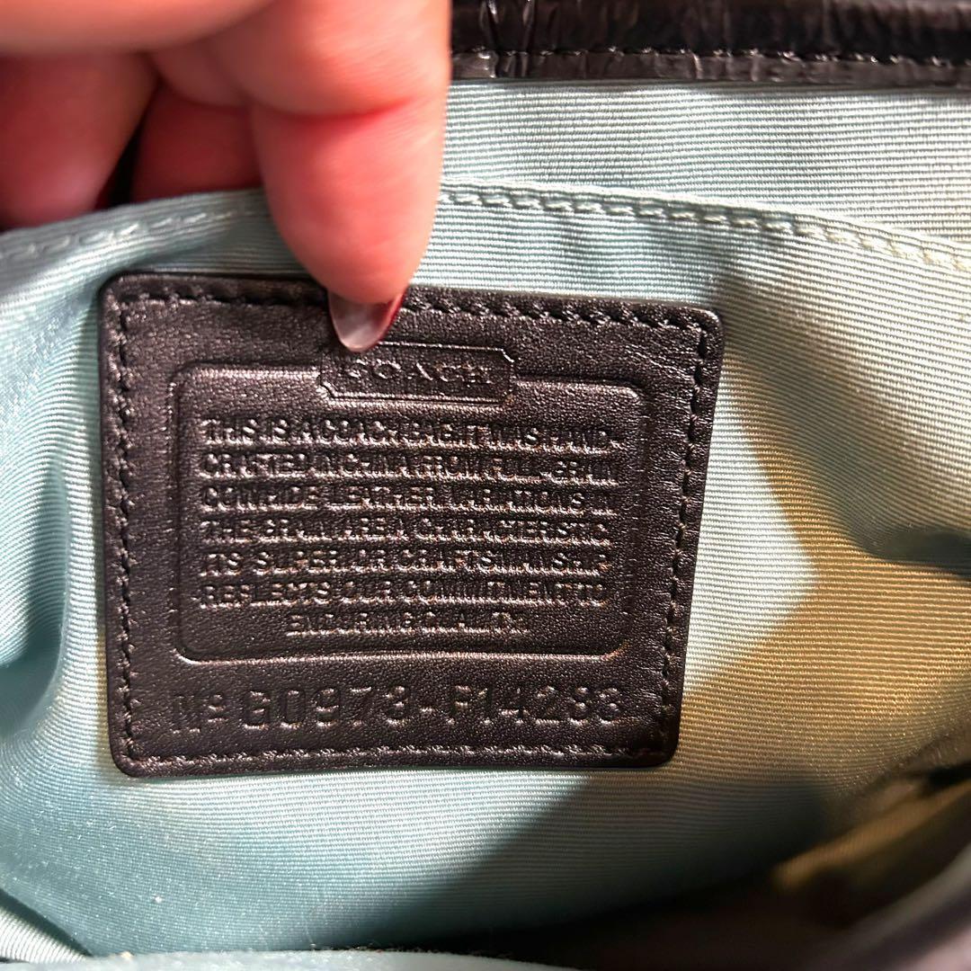 バッグ Coach Paten Leather Shoulder bag y2k BK