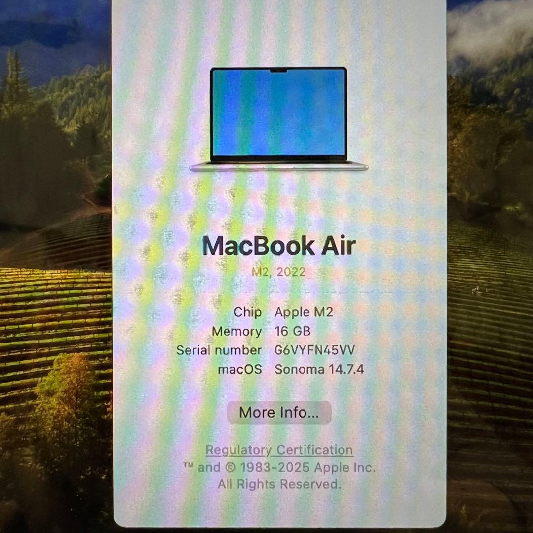 Macbook Air 2022 M2 13.6インチ 16GBメモリ 1TB