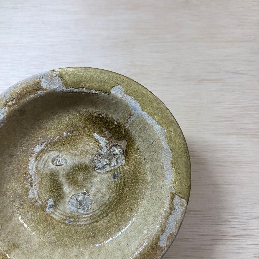 古瀬戸 高台おろし皿 卸皿 中皿 鎌倉時代 灰釉 山茶碗 陶片 古美術 骨董