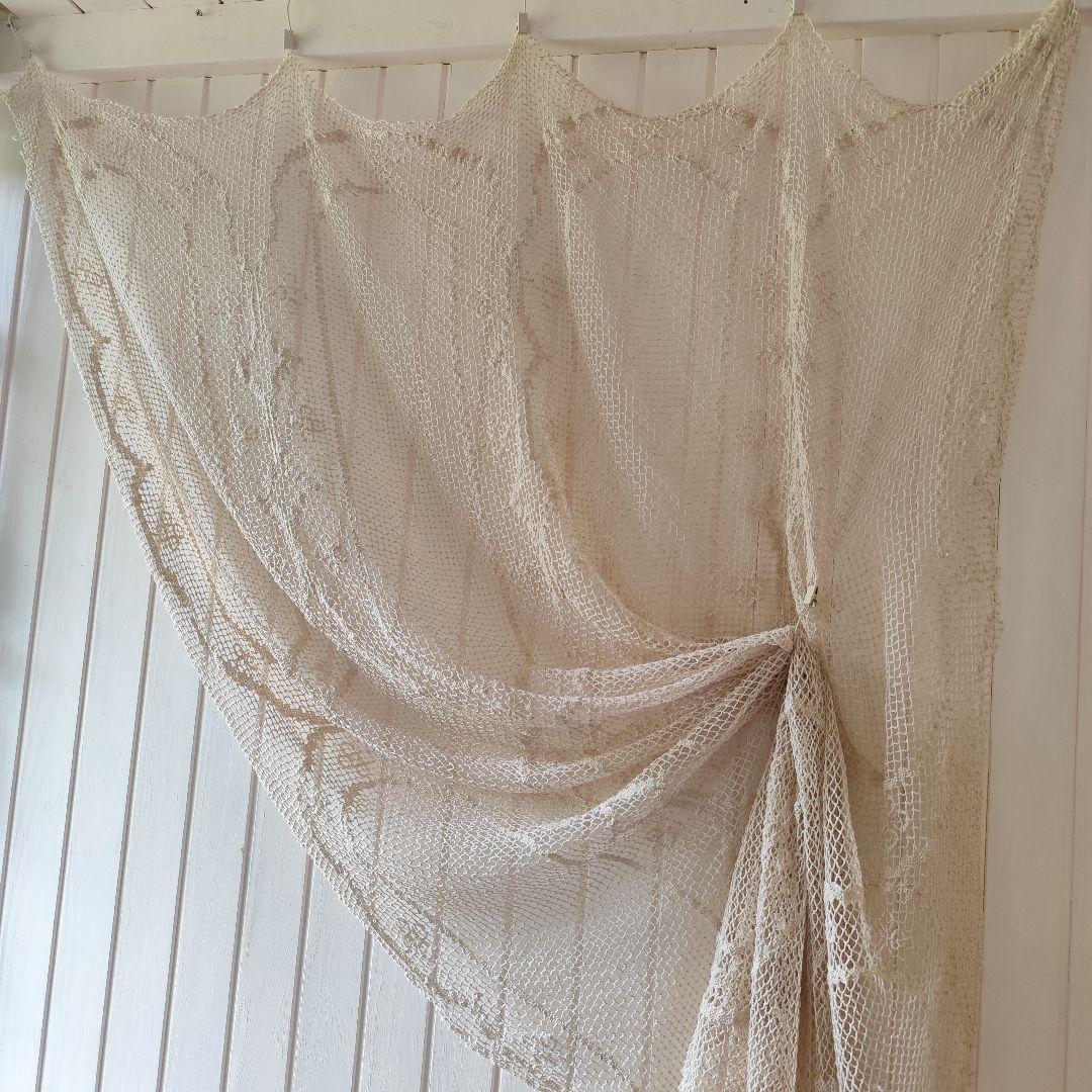ハンドワークコットンフィレレース　生成り