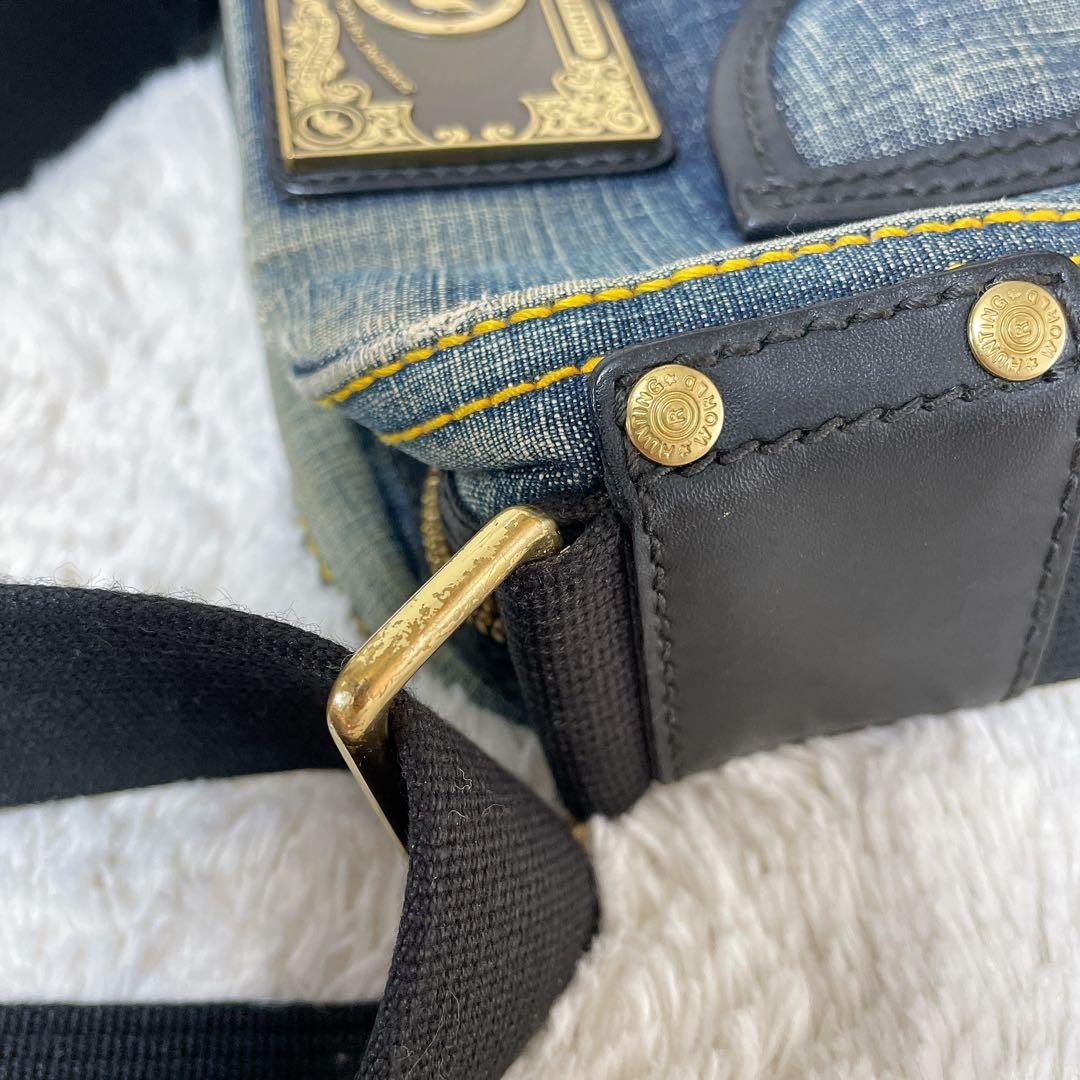 【希少】HUNTING WORLD デニム×レザー ショルダーバッグ 斜め掛け