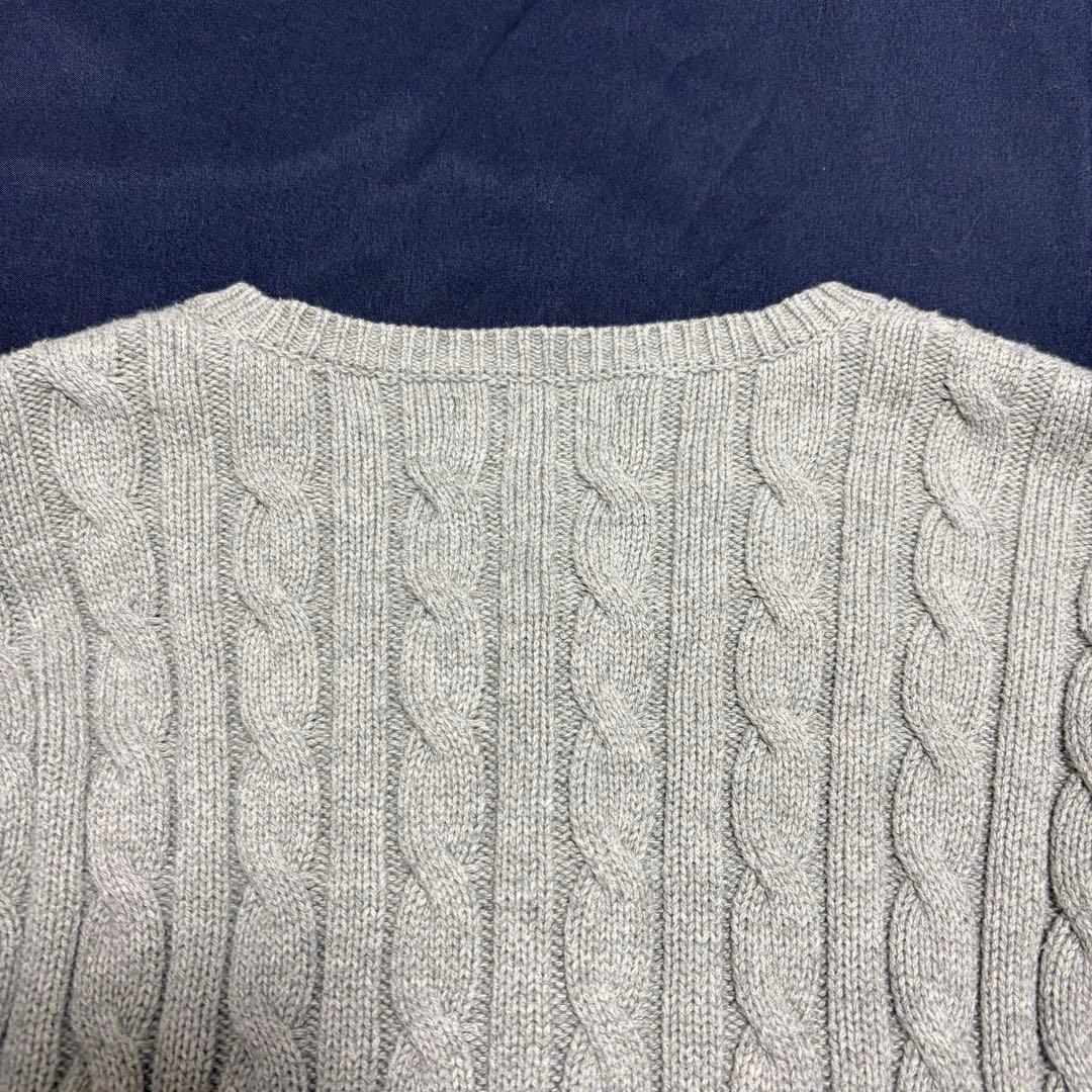極美品　ラルフローレン　ぺプラム　ケーブルニットカーディガン　グレー　160 M