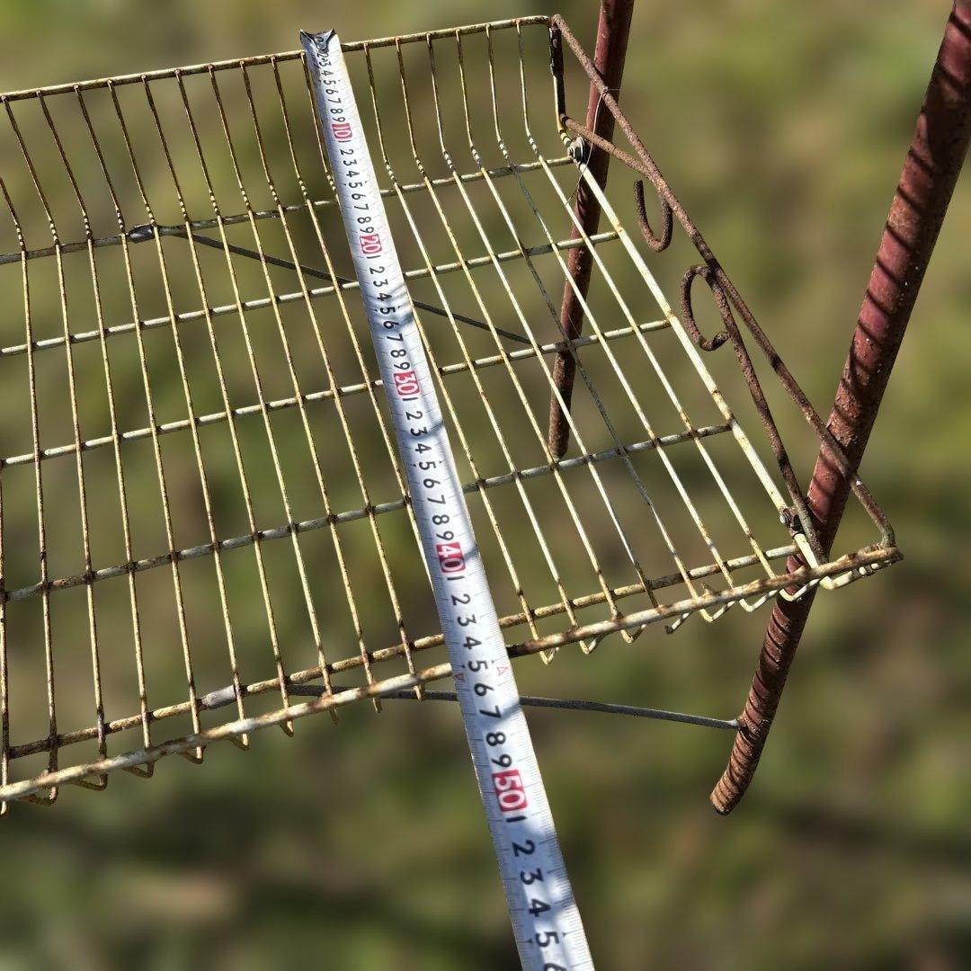 昭和レトロ　アンティーク　シャビー 3段ワイヤーラック 引き取り限定