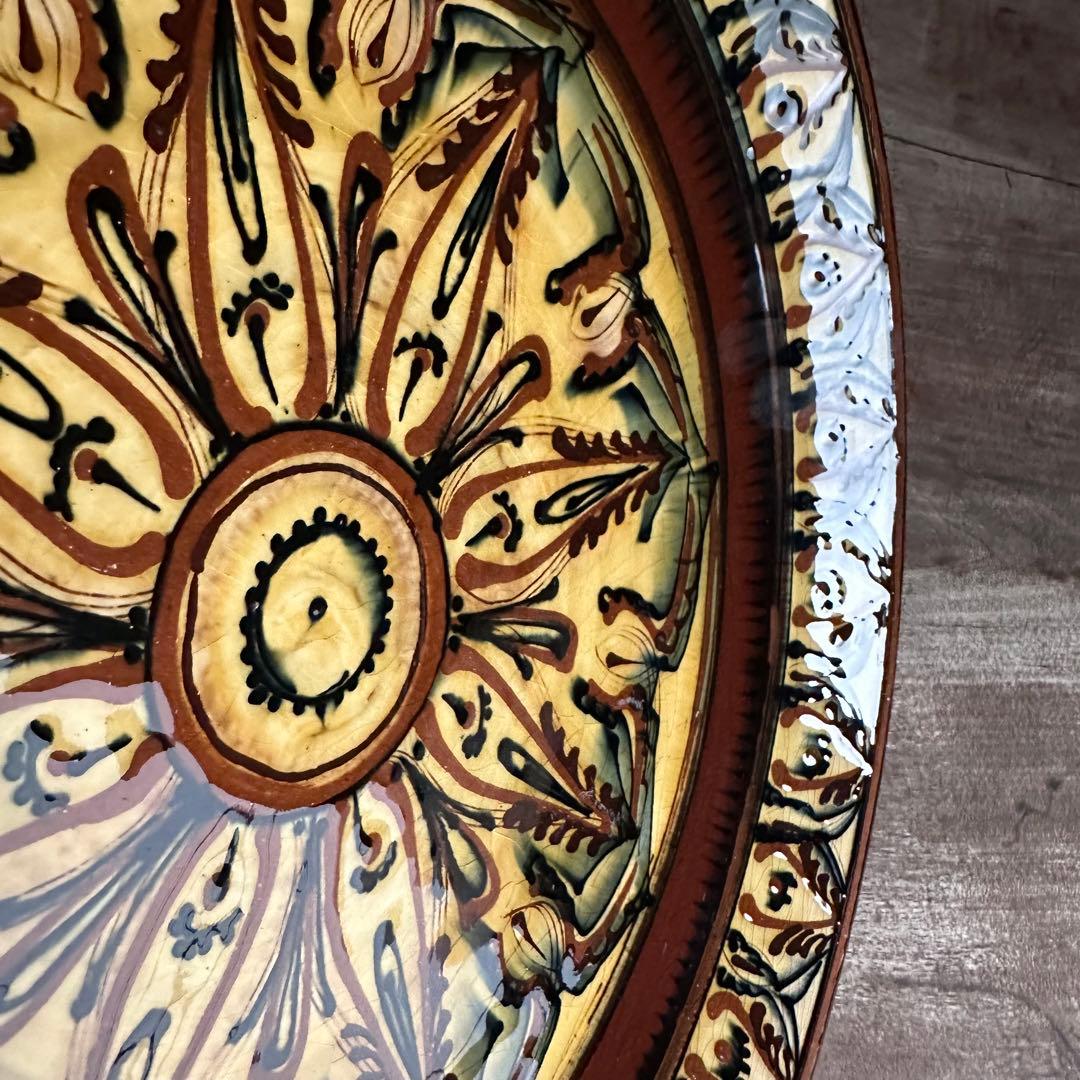 希少　ソビエト陶器　アラベスク模様　大皿　ロシア　焼き物　工芸品　陶磁器　D