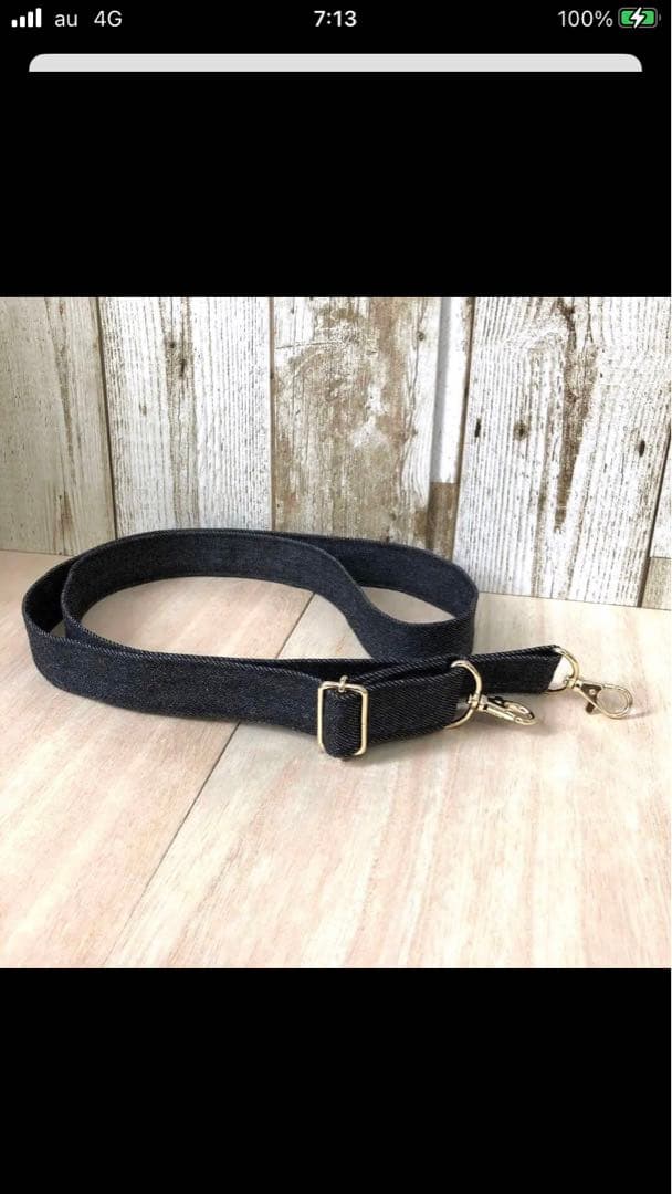 ACHACO　トートバッグ　ハンドメイド　ブラック　ゴールド【新品デニム】