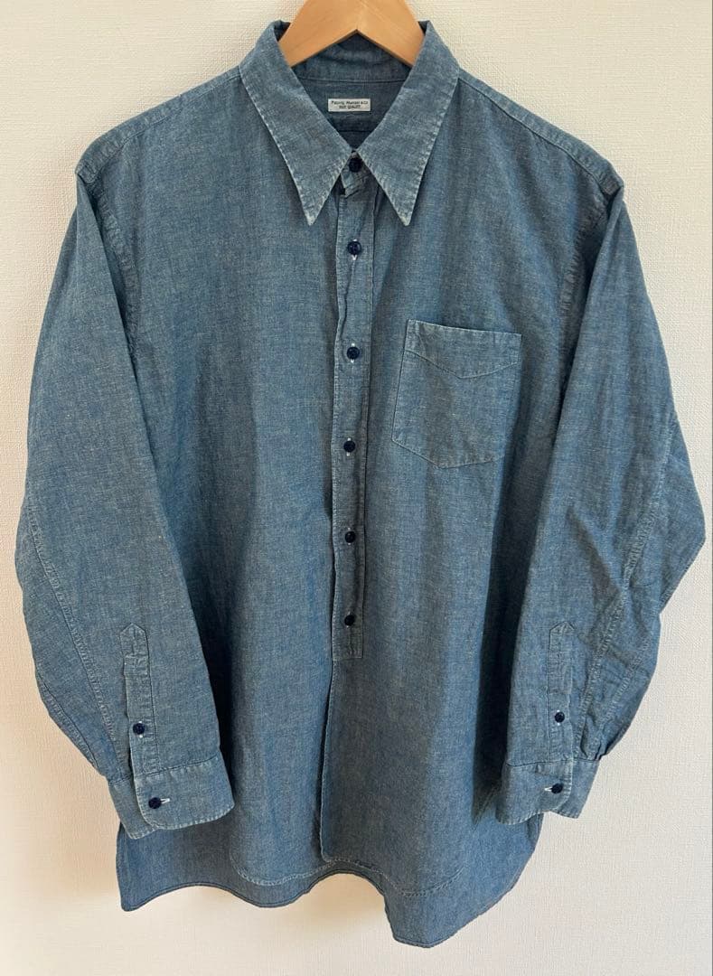 フィグベル 別注　CHAMBRAY LONG DRESS SHIRT