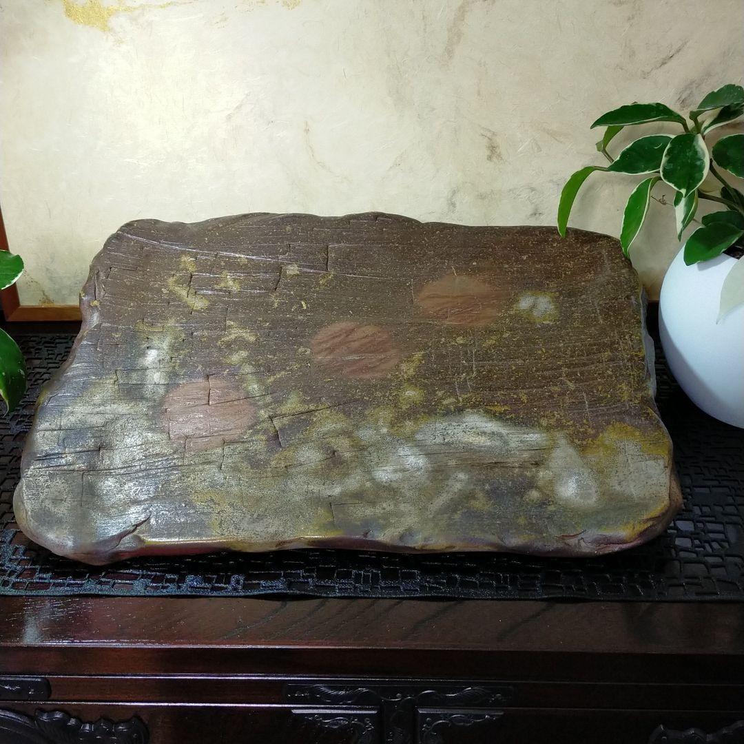 【和食器超大皿】備前焼　宝瓶堂　柴田絋造作　超特大角型盛り皿　飾り皿