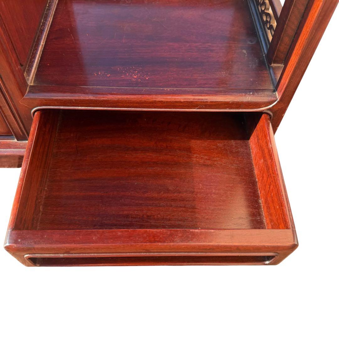 唐木家具 飾り棚 和モダン 違い棚 収納付き 昭和レトロ