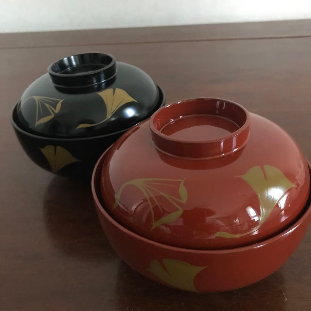 新品　うるみ工芸　浄法寺塗　天然木　イチョウ　夫婦椀