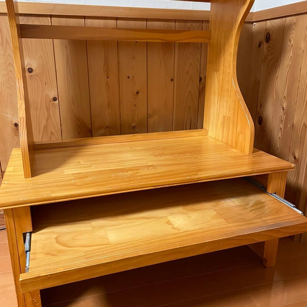 新生活応援！ベルメゾン パソコンデスク ナチュラル 天然木 ロータイプ