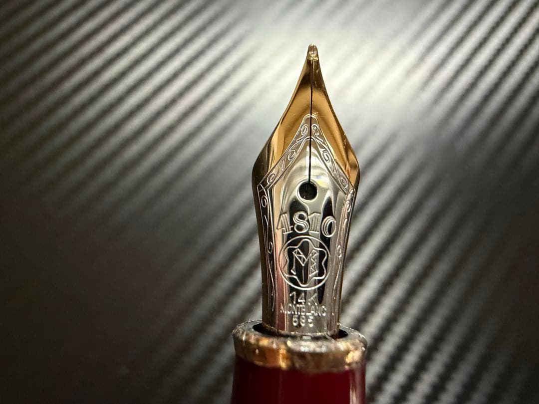 美品 Mont Blanc 144 万年筆 ボルドー 中白 F 細字