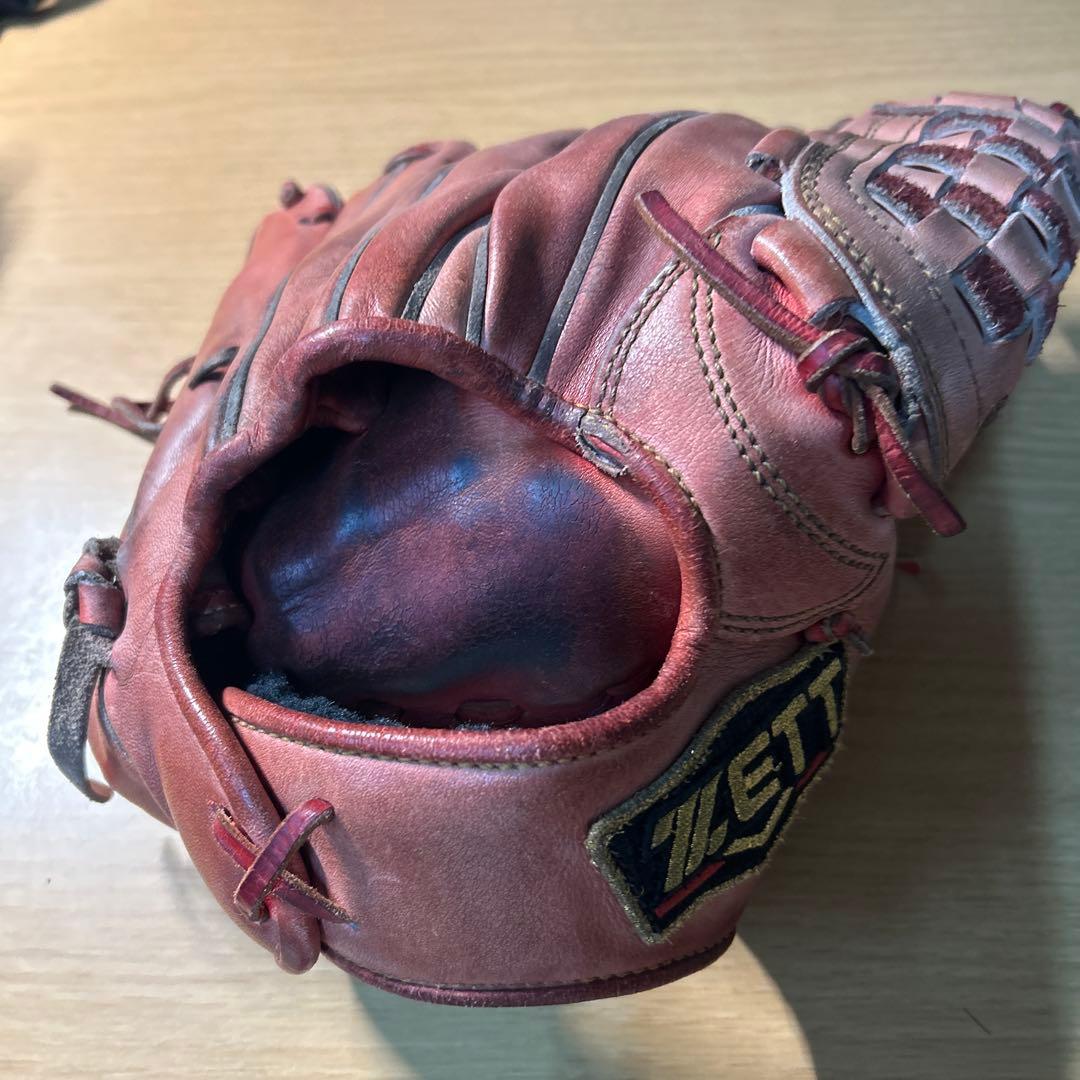 ZETT 硬式グローブ 赤