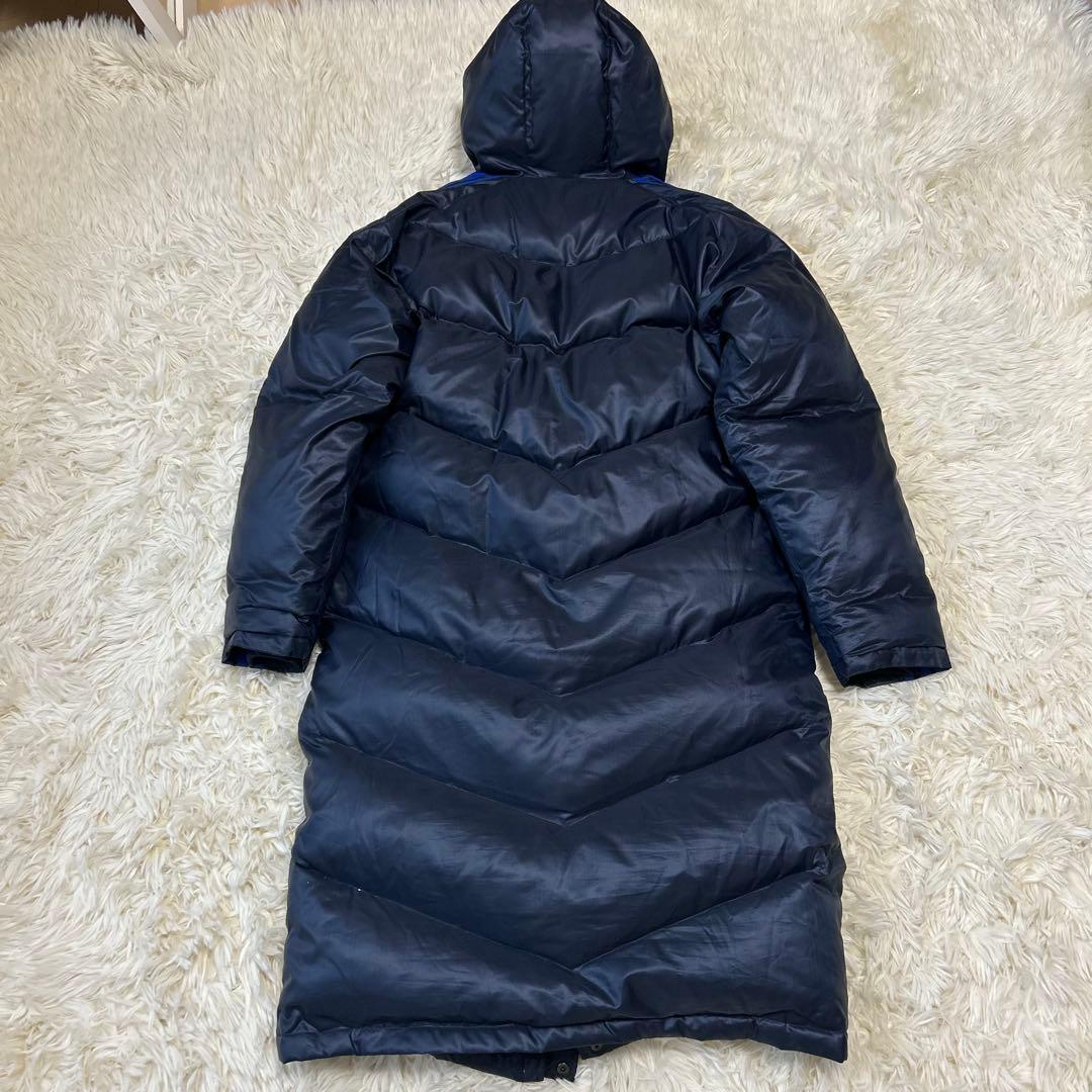 未使用級adidas アディダス ロングダウンコート ベンチコート M ネイビー