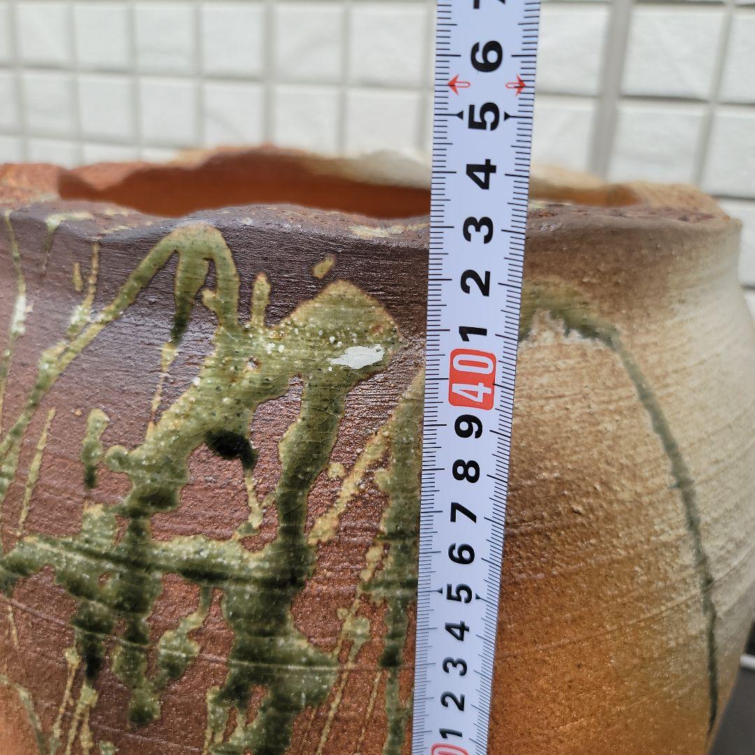 信楽焼き 火色流しツボ型傘立て 陶器