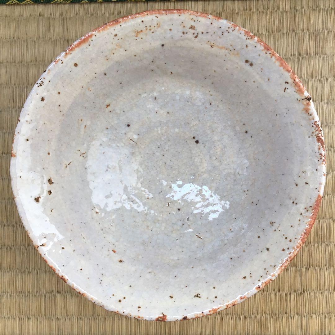 茶道具　萩焼平茶盌　丹羽玉邦画　新兵衛作　不染斎書付き　共箱　紙箱　S265HC