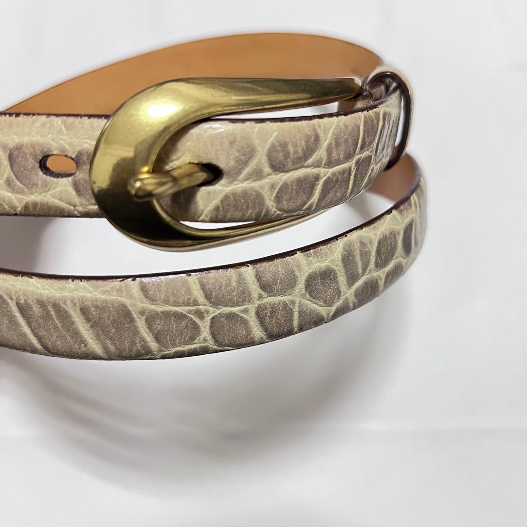 【専用】J&M Davidsonのクロコの型押しレザーベルト