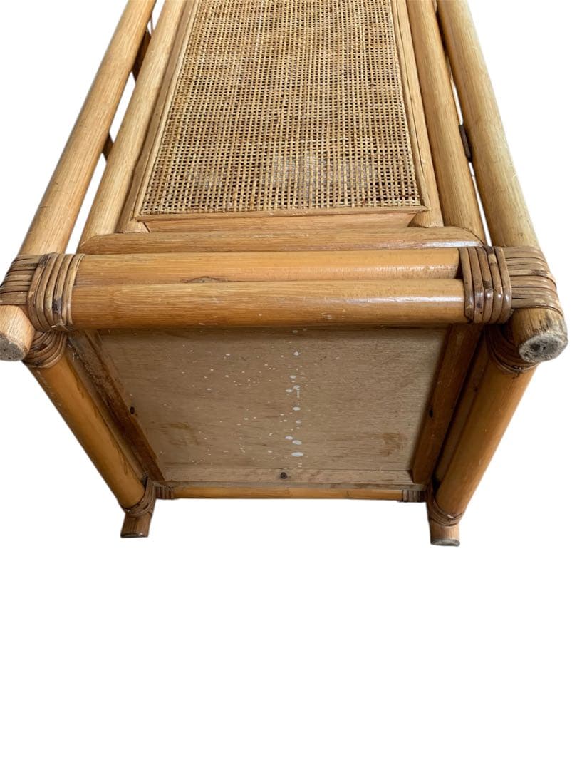 ラタン製5段シェルフ 棚板取り外し移動可能（棚板画像追加）