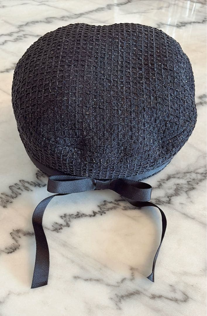 CHANEL ブラック ツイード バケットハット
