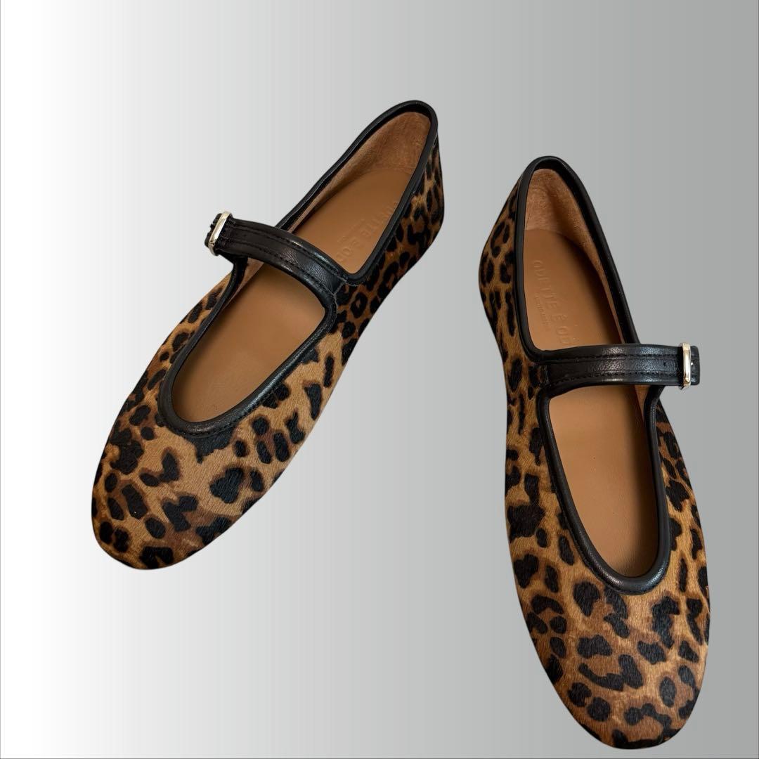 【オディットエオディール】レオパード メリージェーン フラットシューズ ヒョウ柄