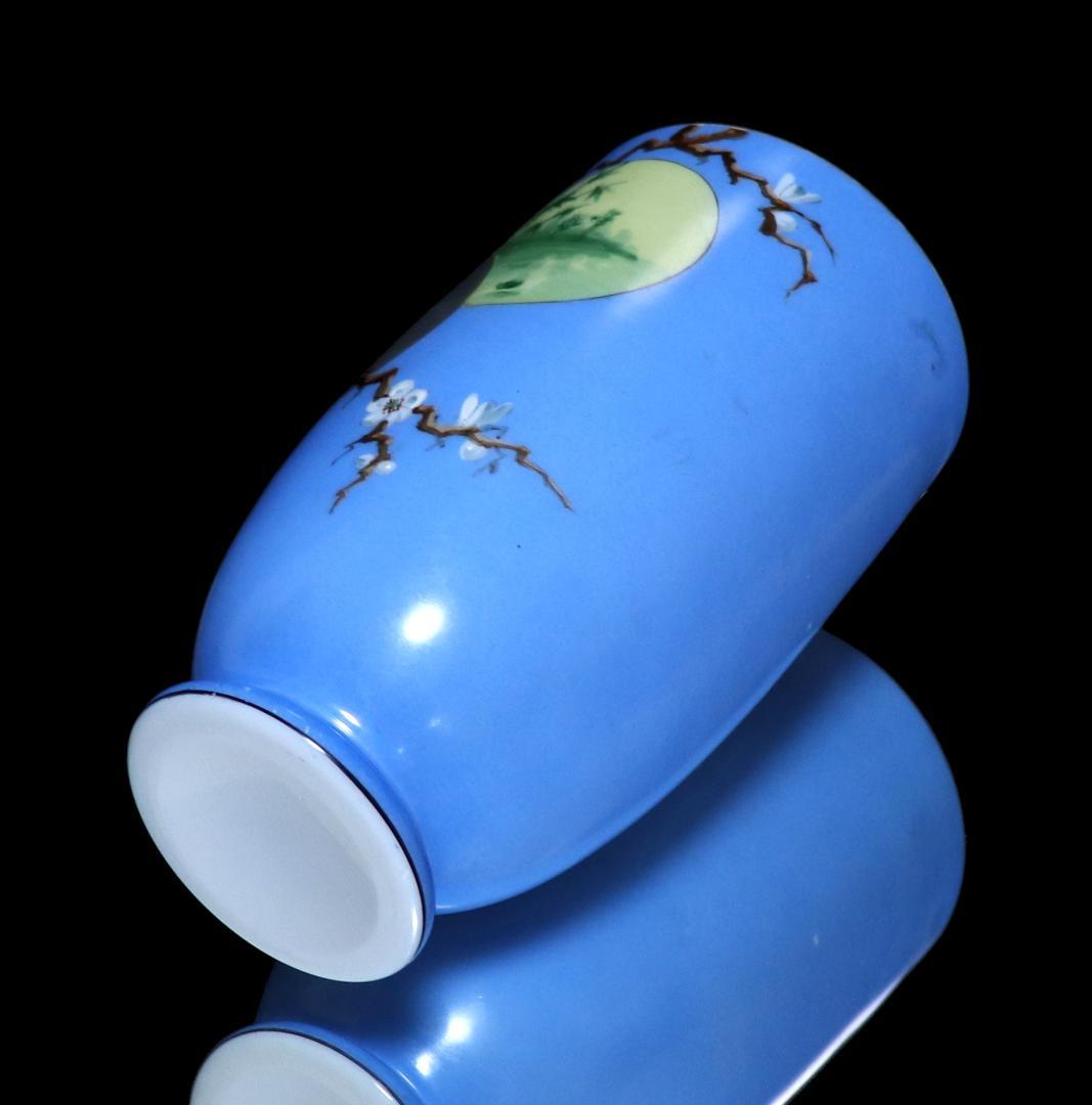 オールド・バカラ レア型 オパーリンクリスタル製 日本趣味 花鳥図飾壷 花瓶