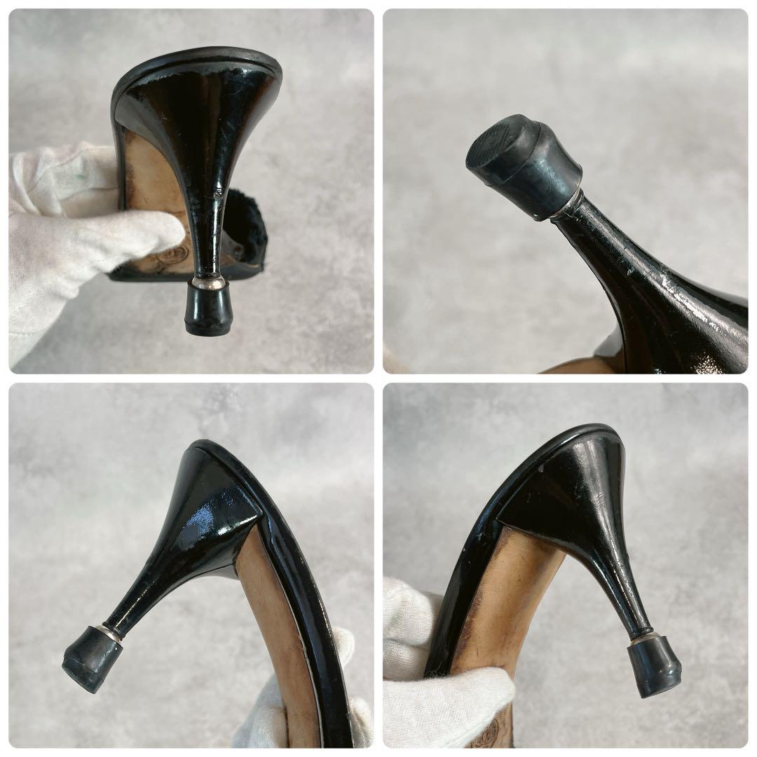 靴 Vintage Chanel Black Ruffle Heels 37