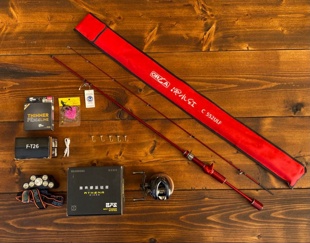 新品未使用　アジングセット　C552UL アジングロッド　リール　ベイトロッド