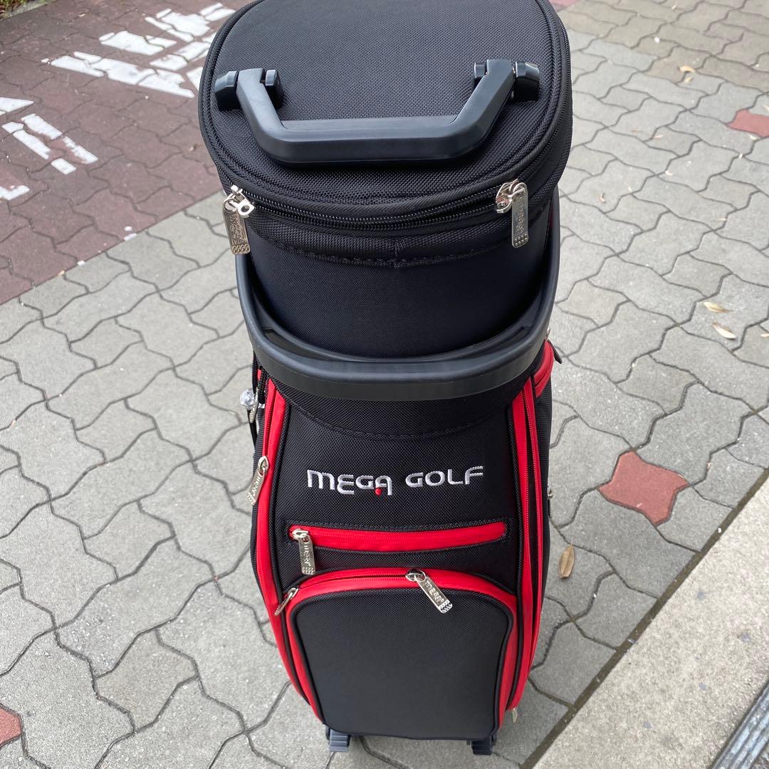 MEGA GOLF COOUV キャディバッグ 黒/赤ゴルフパック