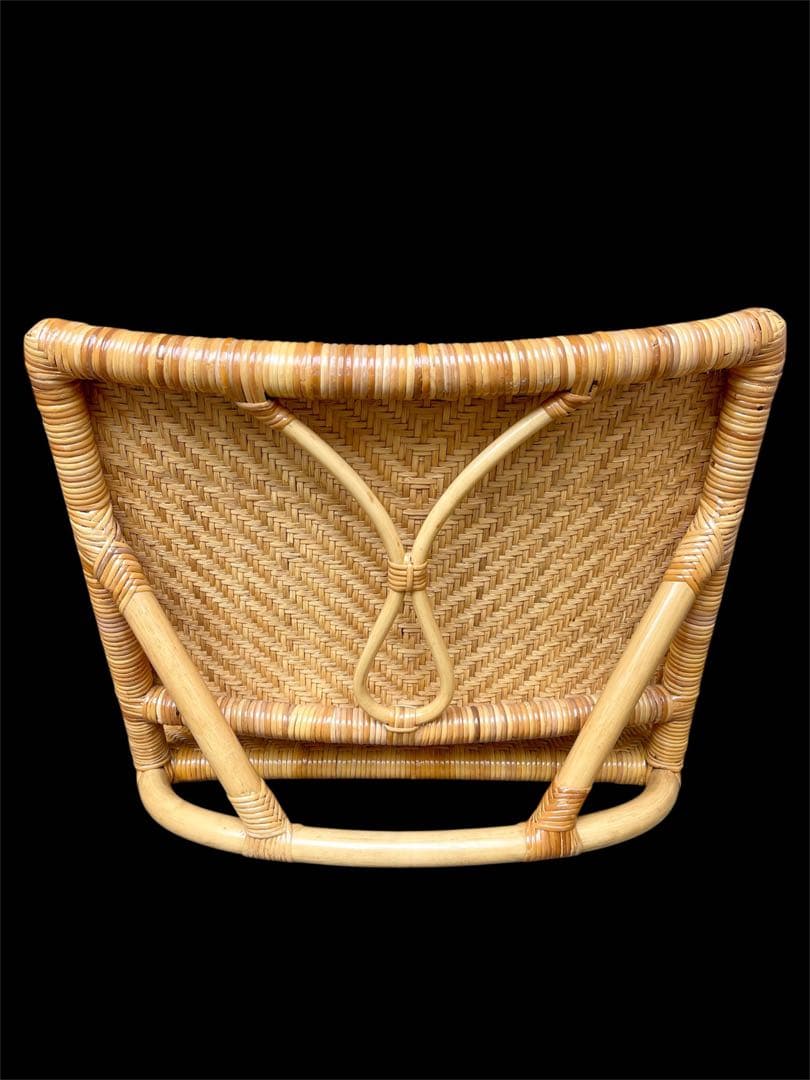 山川ラタン 天然籐編み 座椅子 2点セット ナチュラル 皇室御用達 傷防止カバー