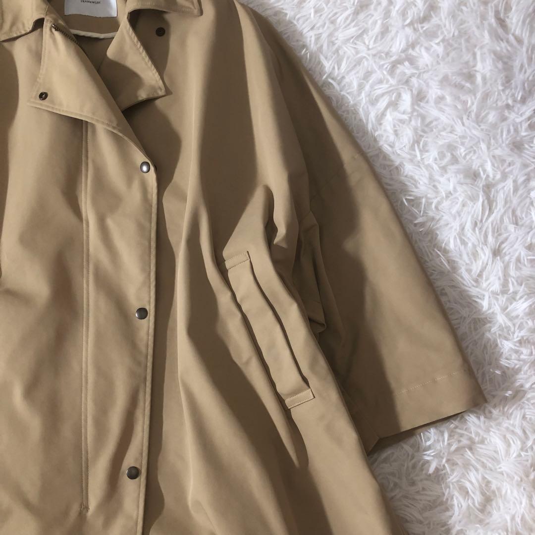美品 フレームワーク 2024年 撥水ポンチョトレンチコート オーバーサイズ