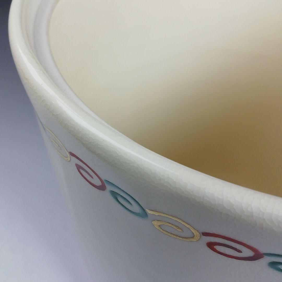 Ｔ９５６　水指　『仁清　唐子遊絵』『中村秋峰 造』『塗替蓋付』　共箱　茶道具