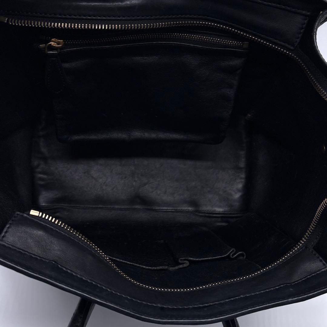 CELINE セリーヌハンドバッグ ラゲージ ミニショッパー レザー ブラック