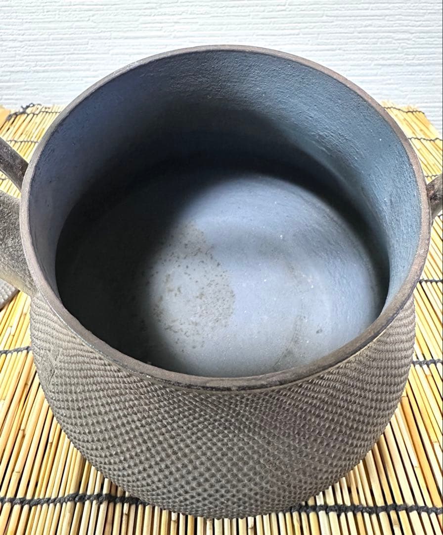 未使用品、木箱、栞付　南部鴻栄堂造　１８型富士形アラレ　JJ様　売約済み