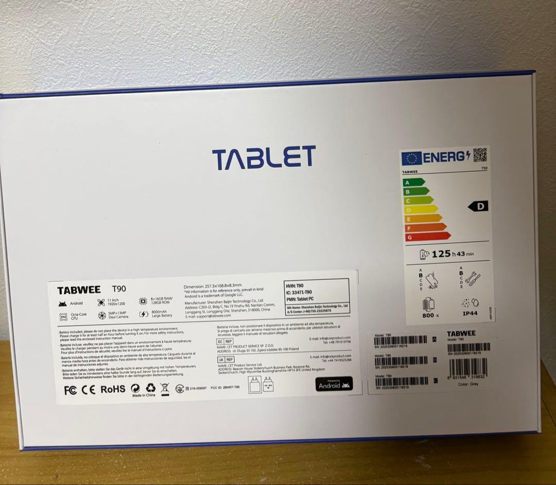 Android16 タブレット 11インチ 新登場TABWEE T90WiFi