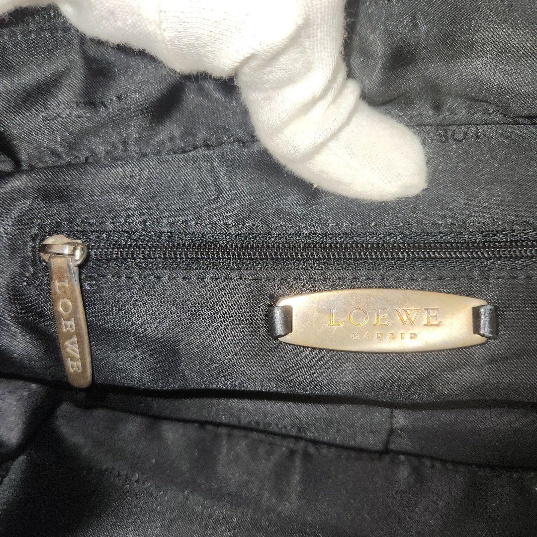 ロエベ　アナグラム　レザー　ブラック　ハンドバック