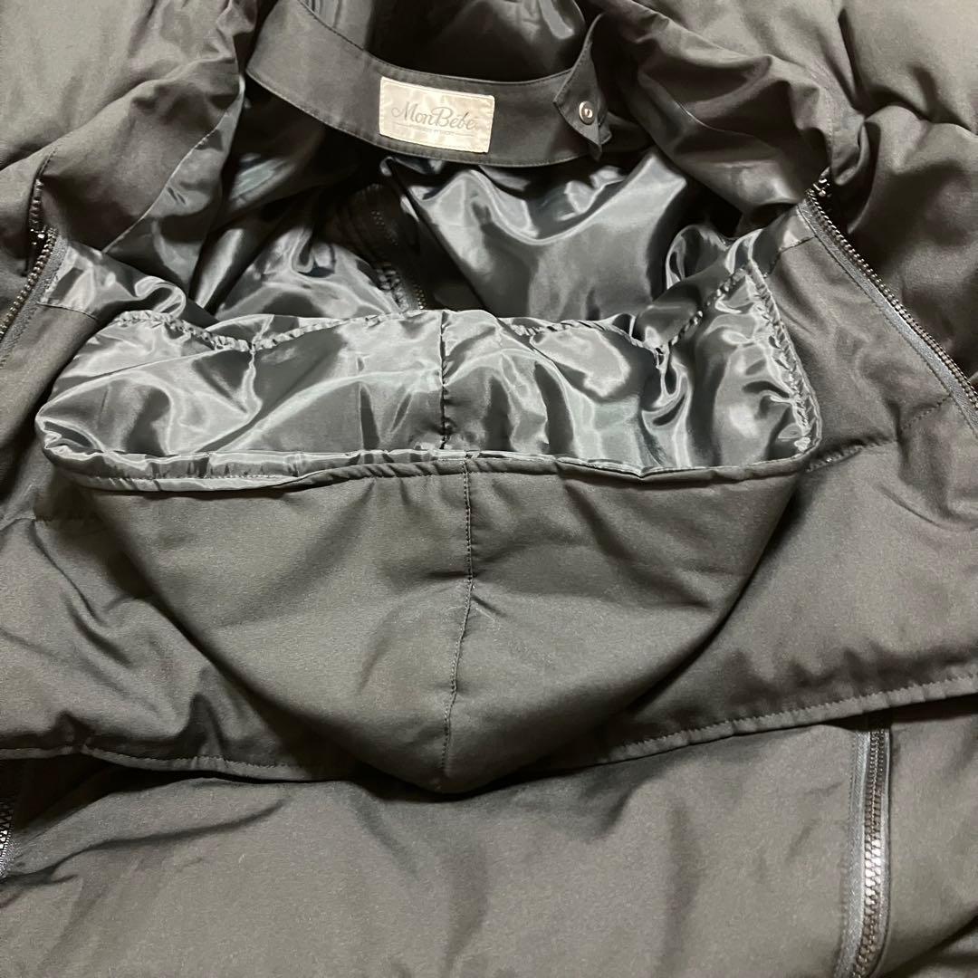 【Monbebe】ダッカー付きダウンコート　抱っこ　おんぶ対応　ブラック　美品