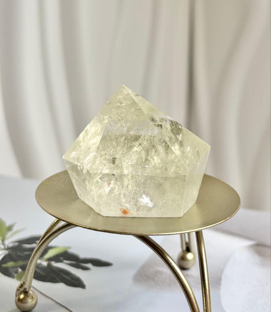 《非加熱・レインボー希少》ナチュラルシトリン　ダイヤカット＊高透明度　多面カット