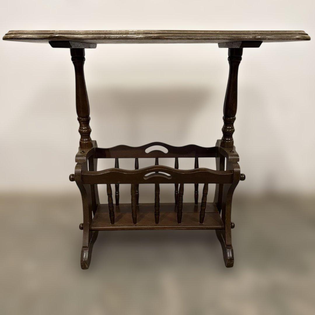 ヴィンテージ　サイドテーブル　マガジンラック付き