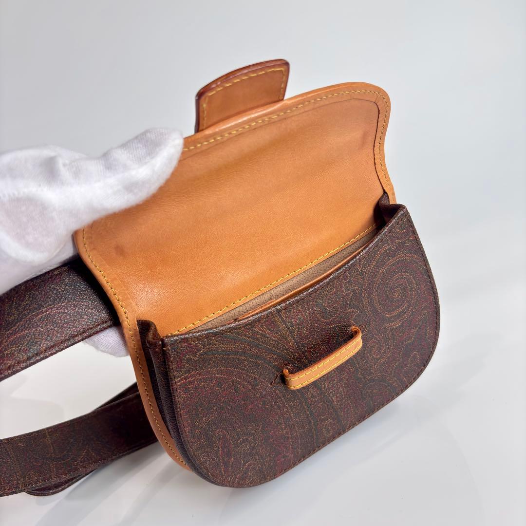 【極美品】ETRO エトロ ショルダーバッグ ペイズリー柄 ベルト 斜めがけ