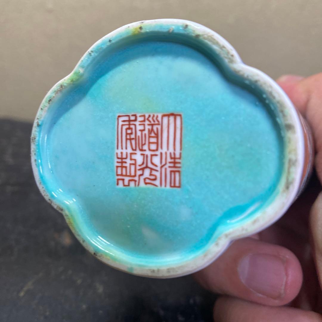 中国古玩粉彩唐人物色絵香炉【桐箱付】