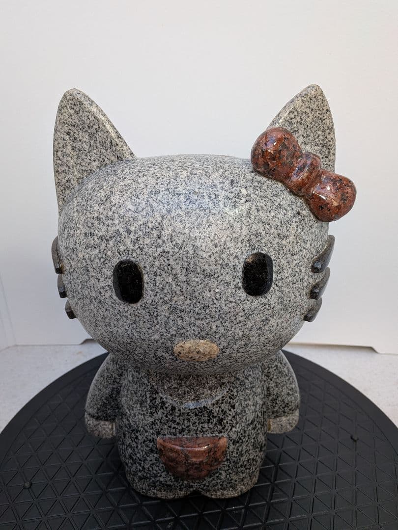 b788、ハローキティ キティーちゃん 石像 御影石 置物 猫 希少 レア