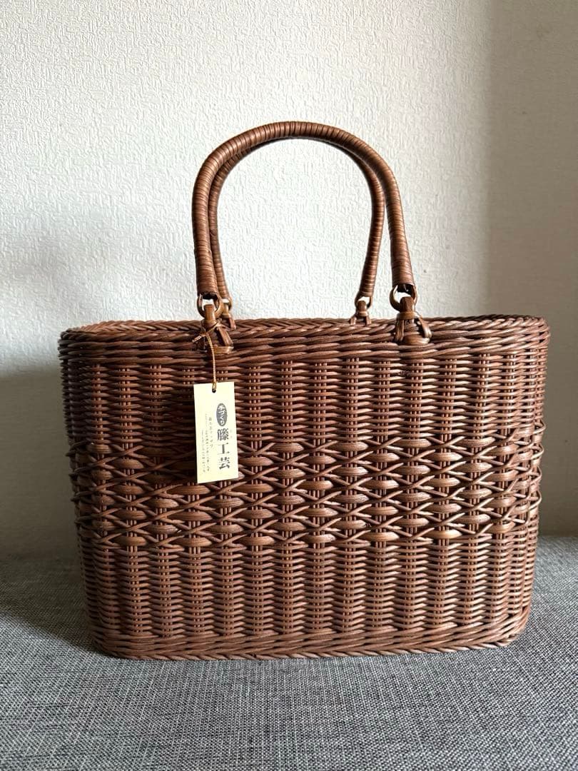 日本製 山形 籐工芸 かごバッグ 籠 バスケット