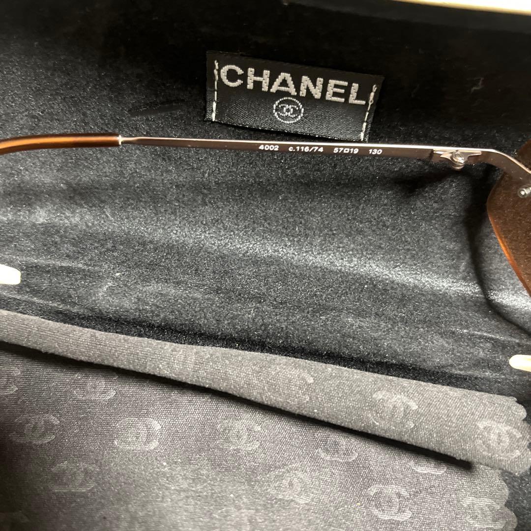 【CHANEL】オーバルサングラス オレンジレンズ ケース付き