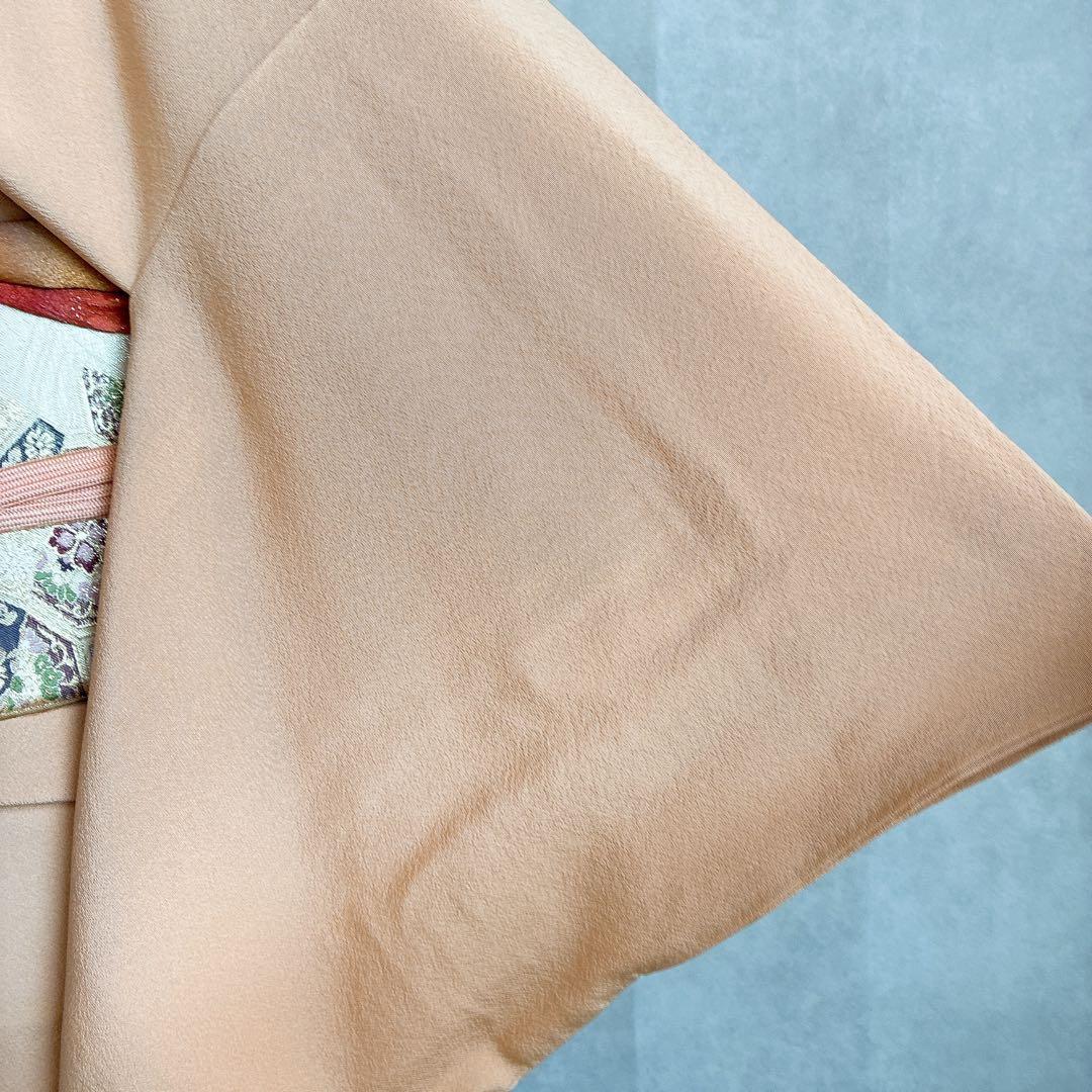 色無地　フルセット　着物　正絹　入学式　しつけ付き　パールトーン　共布　J5