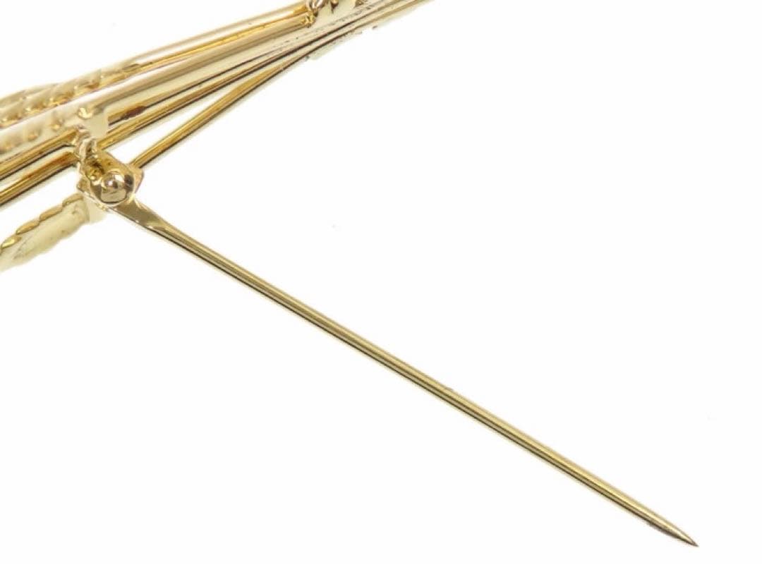 ティファニー　イエローゴールドブローチ　麦モチーフ　k1818金 18k