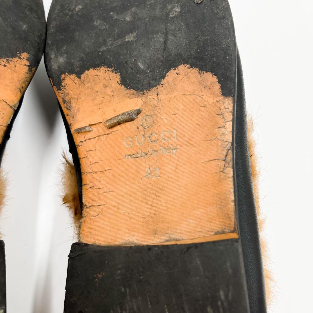 GUCCI ローファー 革靴 プリンスタウン ホースビット 42 ブラック