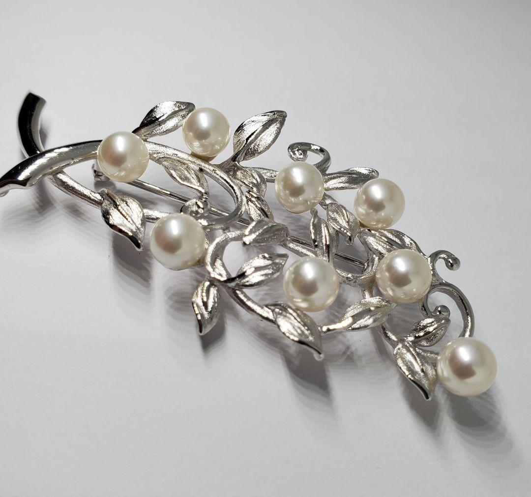 あこや真珠　本真珠　シルバー　ブローチ　パール　ジュエリー