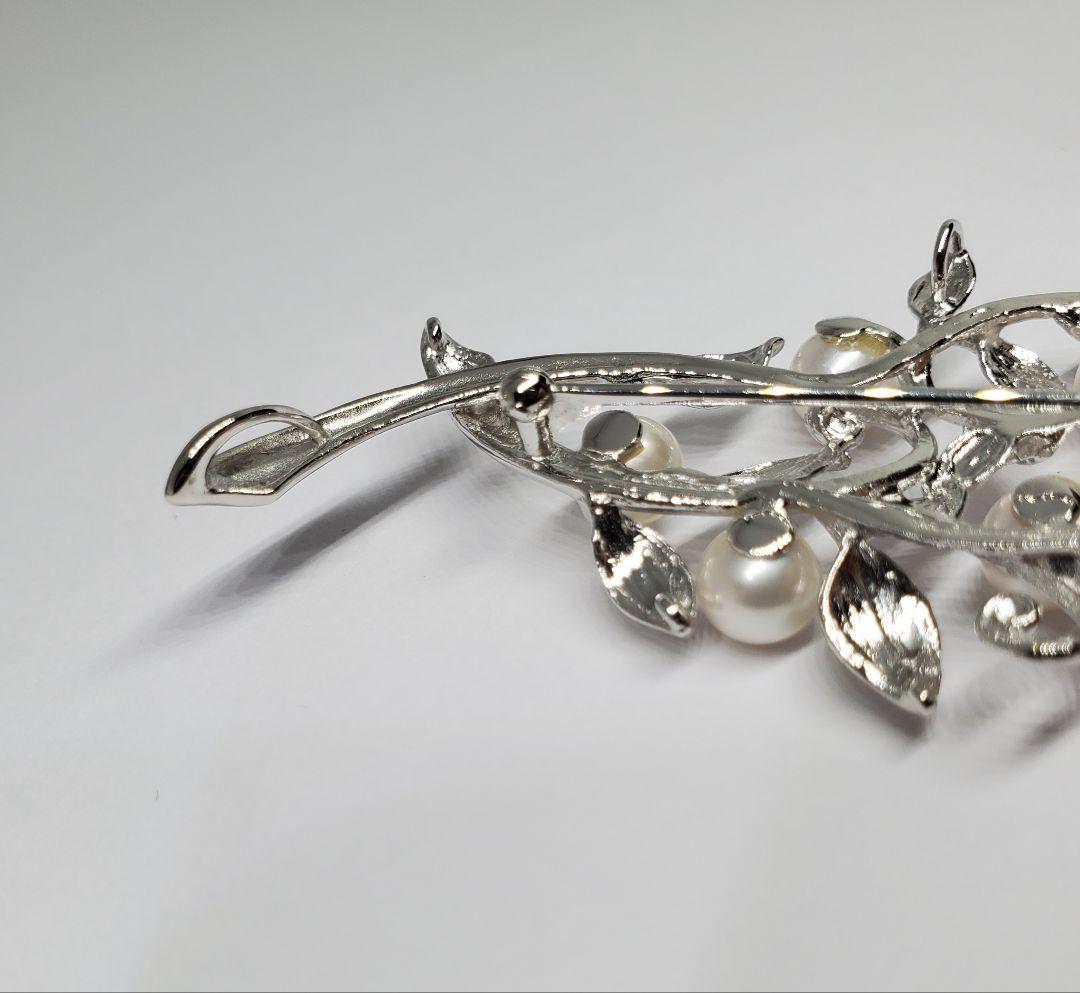 あこや真珠　本真珠　シルバー　ブローチ　パール　ジュエリー