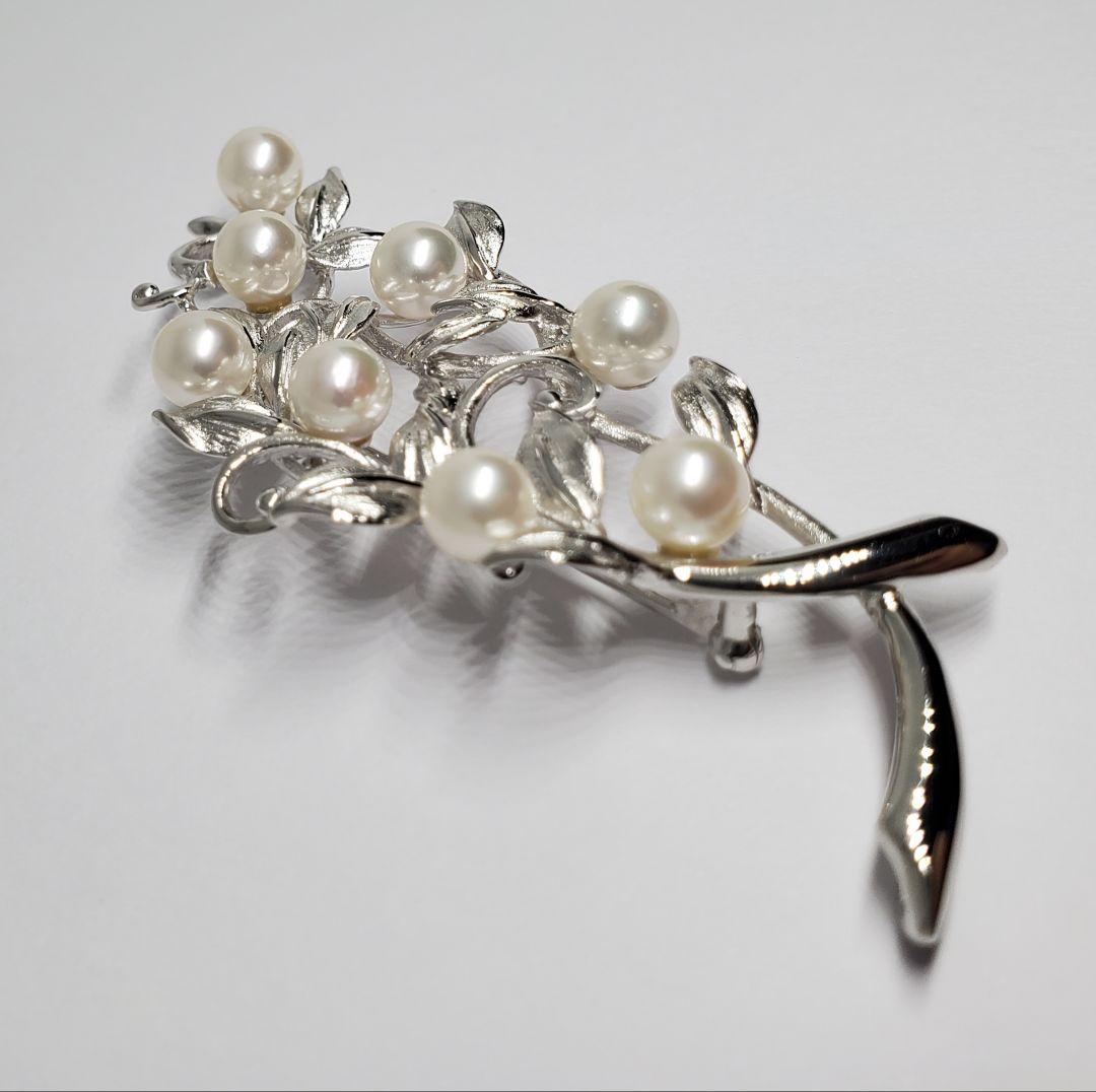 あこや真珠　本真珠　シルバー　ブローチ　パール　ジュエリー